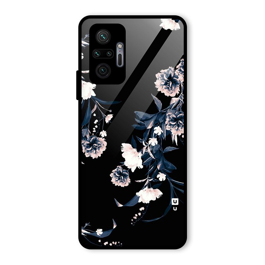 White Flora Glass Back Case for Redmi Note 10 Pro
