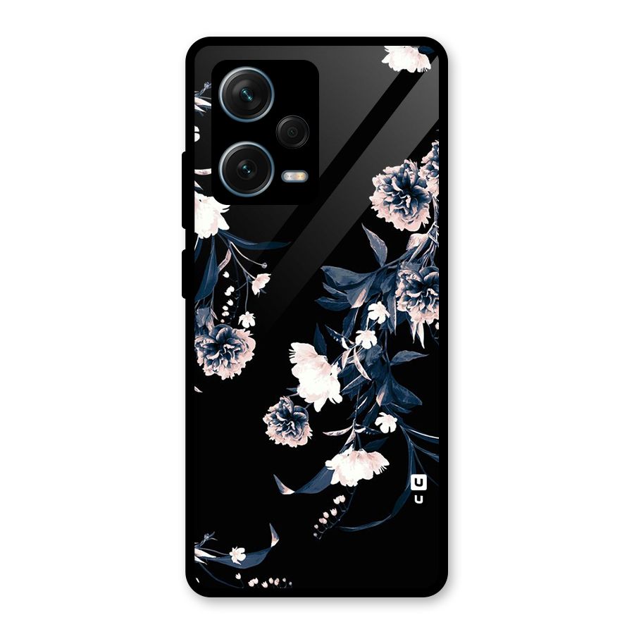 White Flora Glass Back Case for Redmi Note 12 Pro Plus 5G