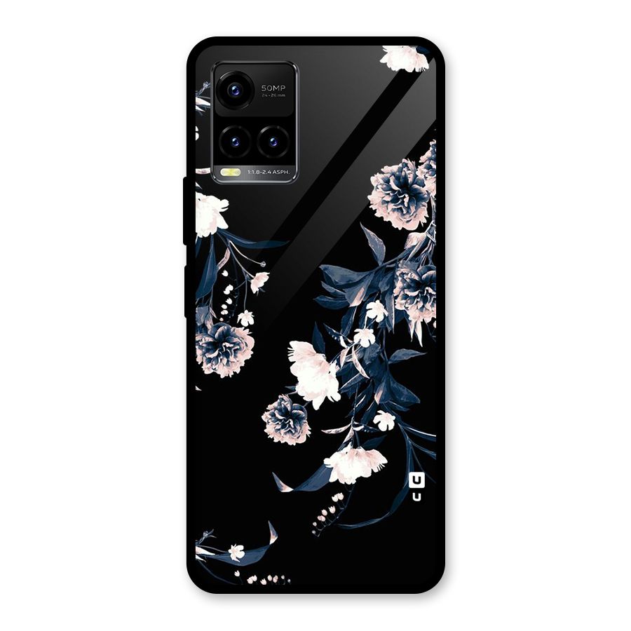 White Flora Glass Back Case for Vivo Y21T
