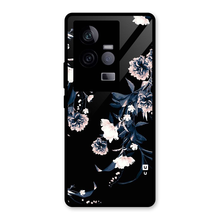 White Flora Glass Back Case for Vivo iQOO 11 5G