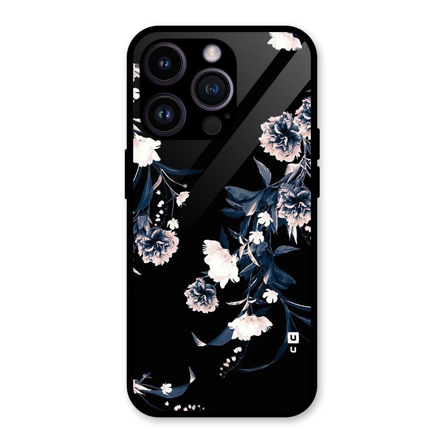 White Flora Glass Back Case for iPhone 14 Pro