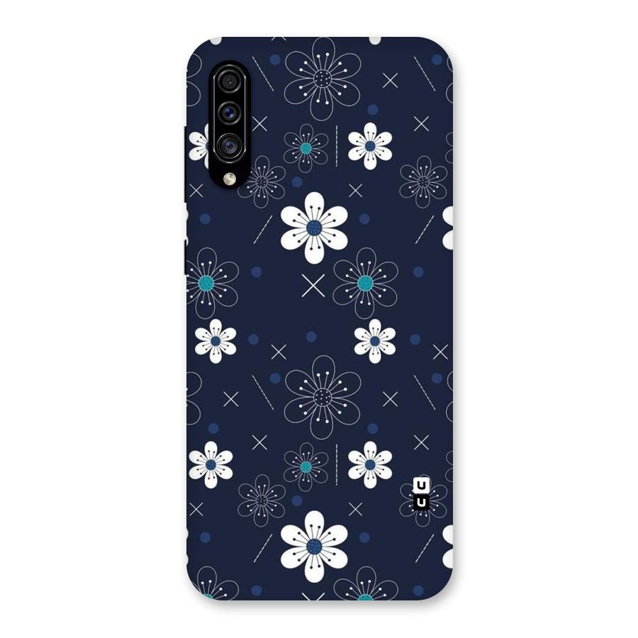 White Floral Shapes Back Case for Galaxy A30s