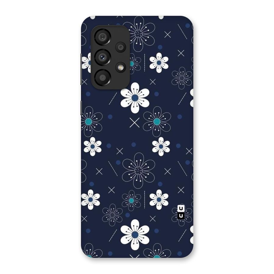 White Floral Shapes Back Case for Galaxy A33 5G