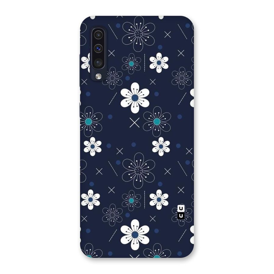 White Floral Shapes Back Case for Galaxy A50