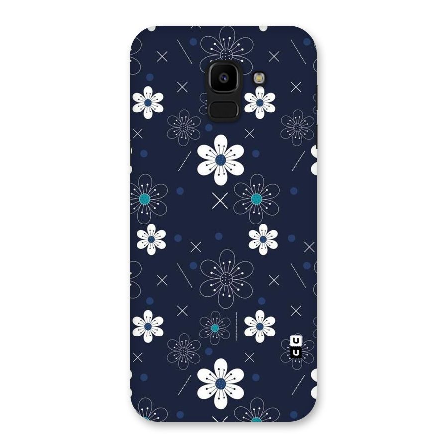 White Floral Shapes Back Case for Galaxy J6