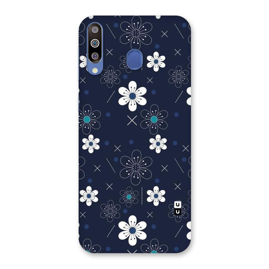 White Floral Shapes Back Case for Galaxy M30