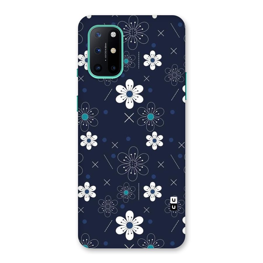White Floral Shapes Back Case for OnePlus 8T