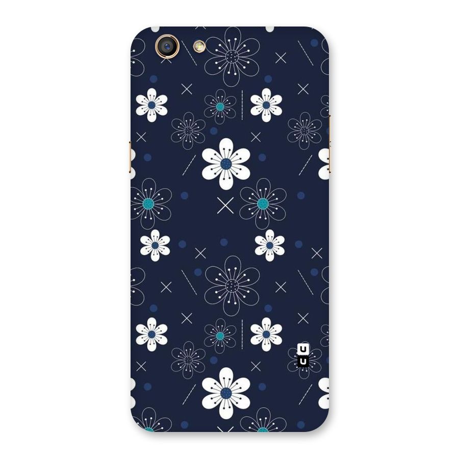 White Floral Shapes Back Case for Oppo F3