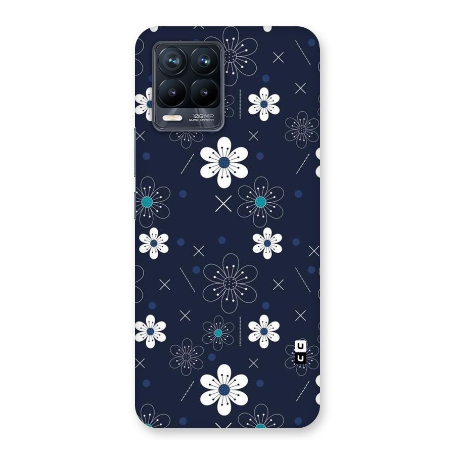 White Floral Shapes Back Case for Realme 8 Pro