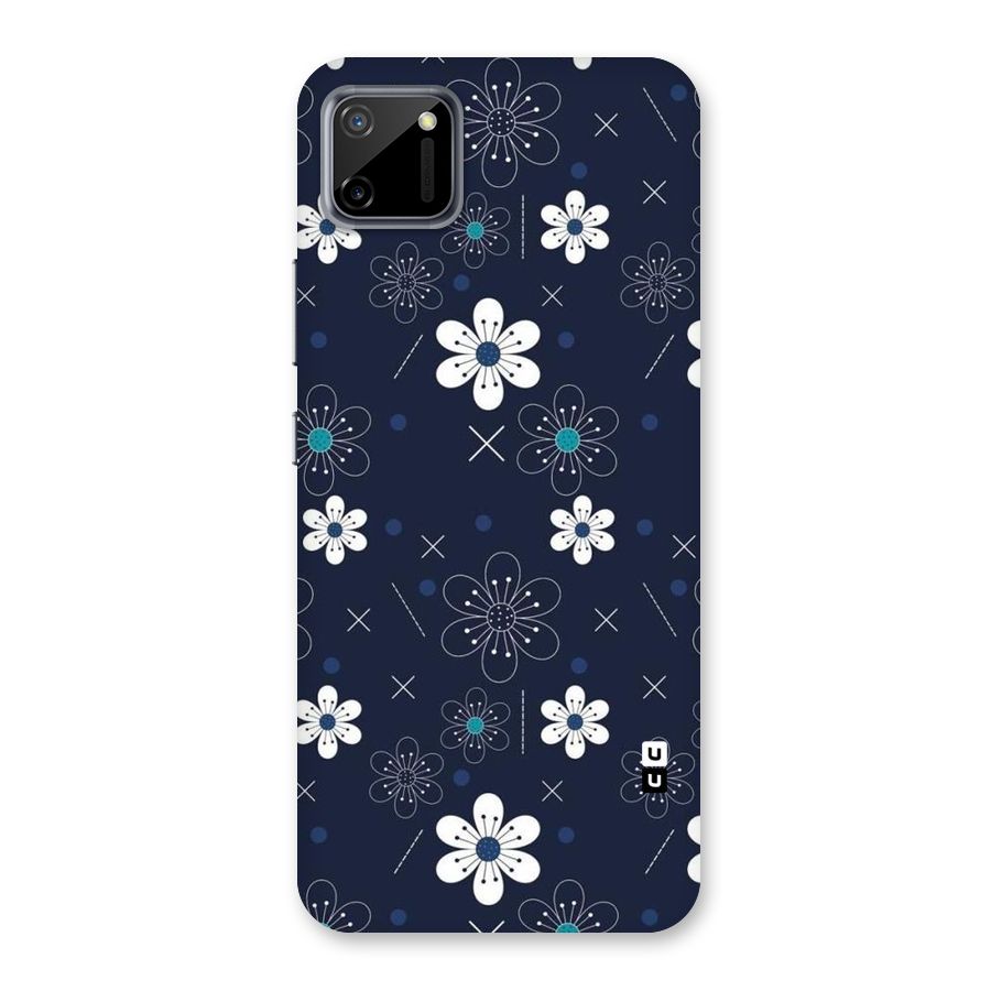 White Floral Shapes Back Case for Realme C11