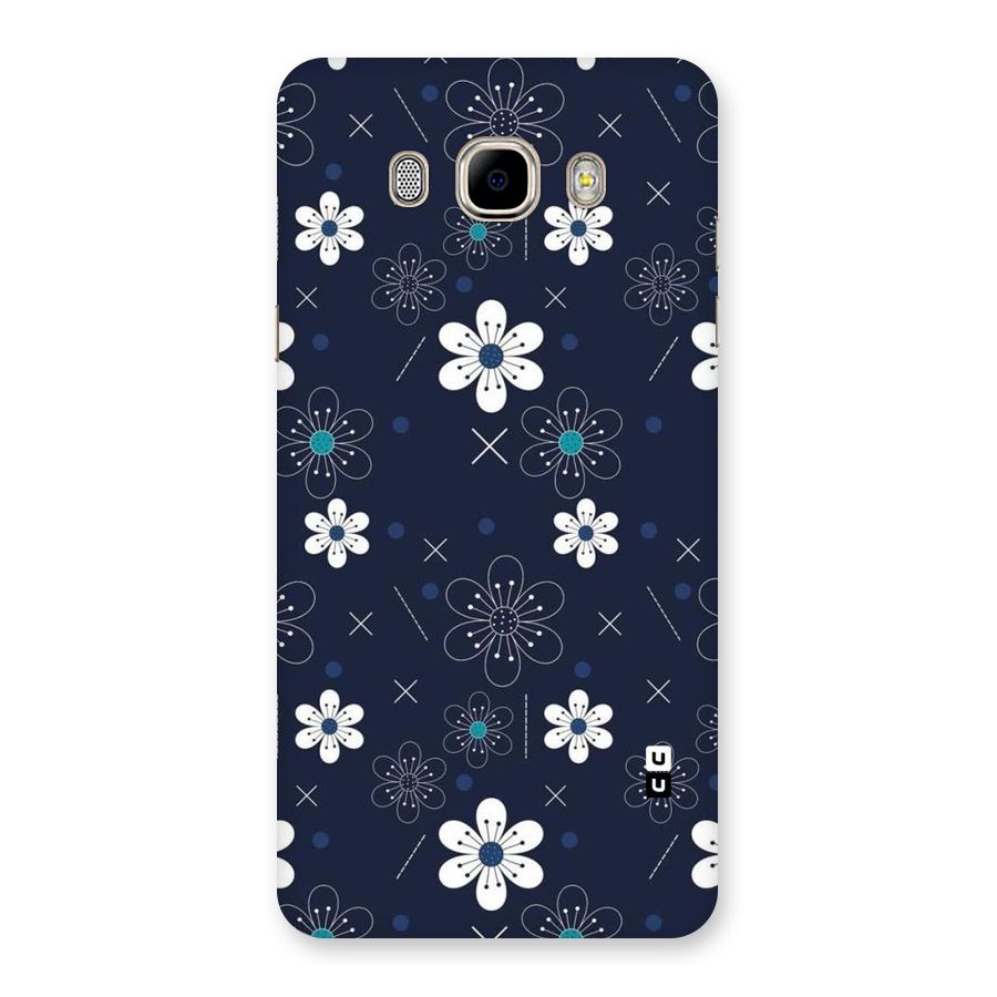 White Floral Shapes Back Case for Samsung Galaxy J7 2016