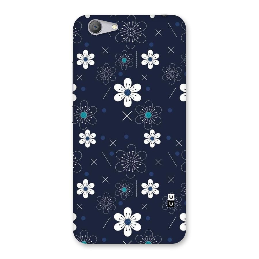 White Floral Shapes Back Case for Vivo Y53