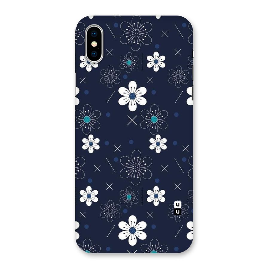 White Floral Shapes Back Case for iPhone XS