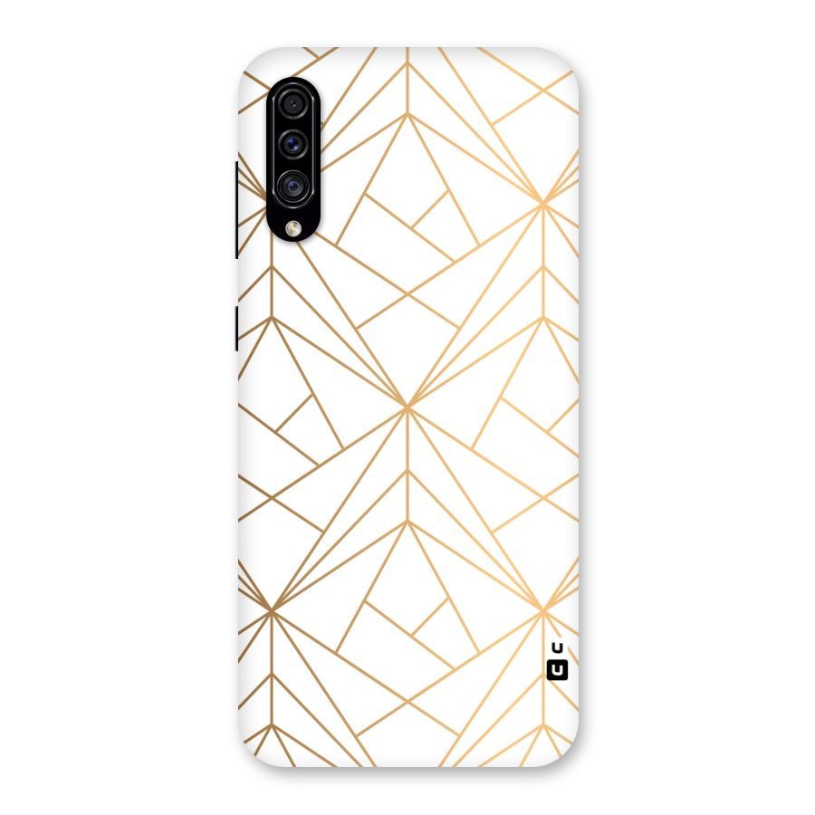 White Golden Zig Zag Back Case for Galaxy A30s
