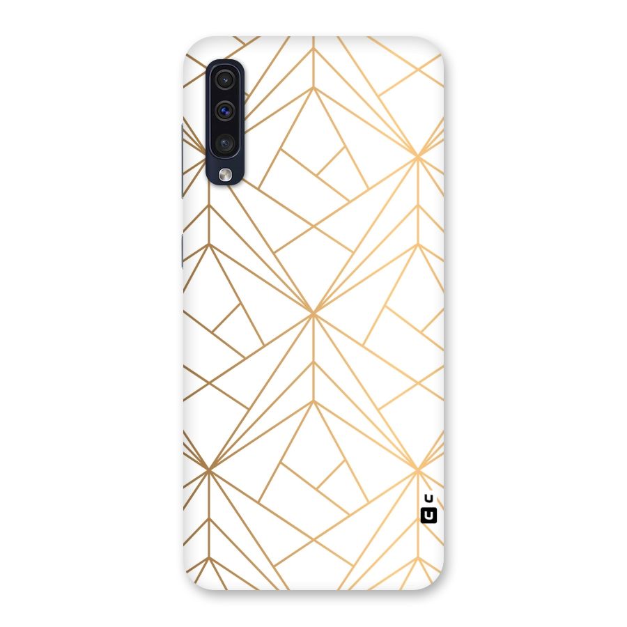 White Golden Zig Zag Back Case for Galaxy A50s