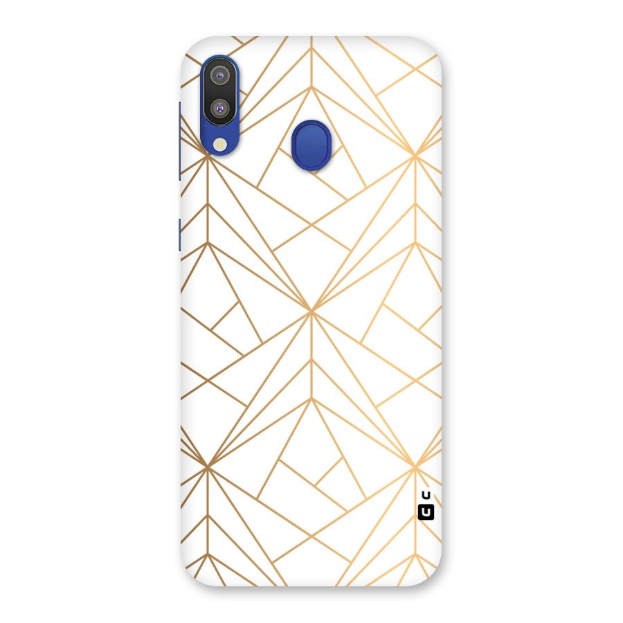White Golden Zig Zag Back Case for Galaxy M20