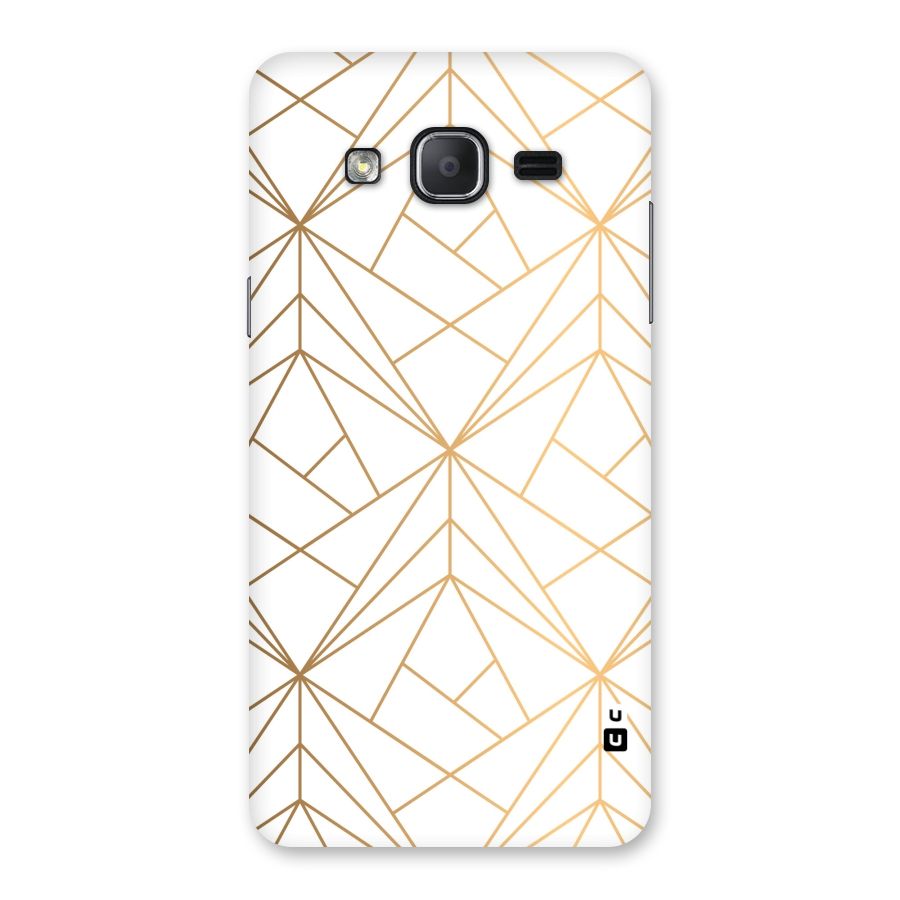 White Golden Zig Zag Back Case for Galaxy On7 2015