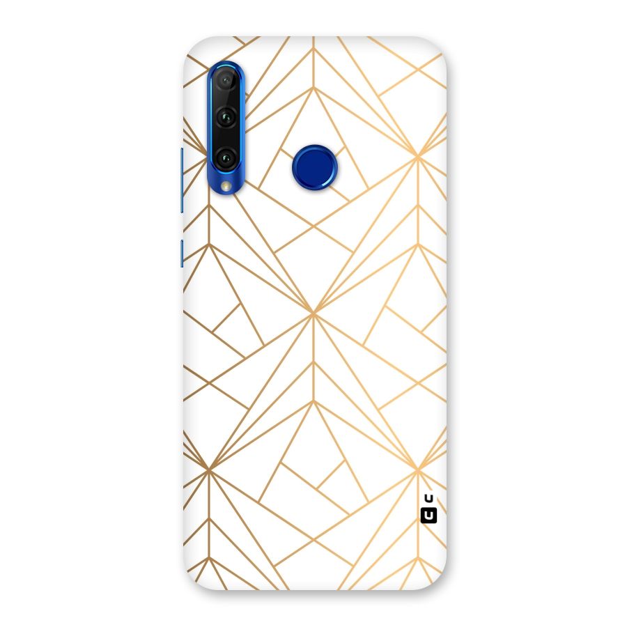 White Golden Zig Zag Back Case for Honor 20i