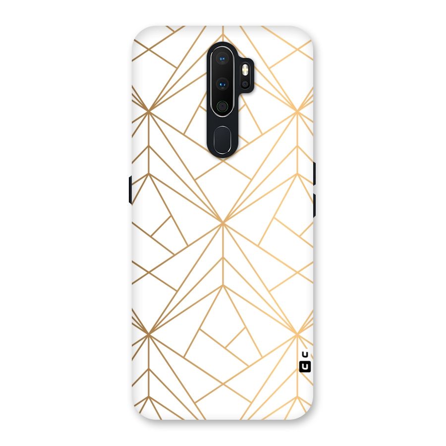 White Golden Zig Zag Back Case for Oppo A5 (2020)