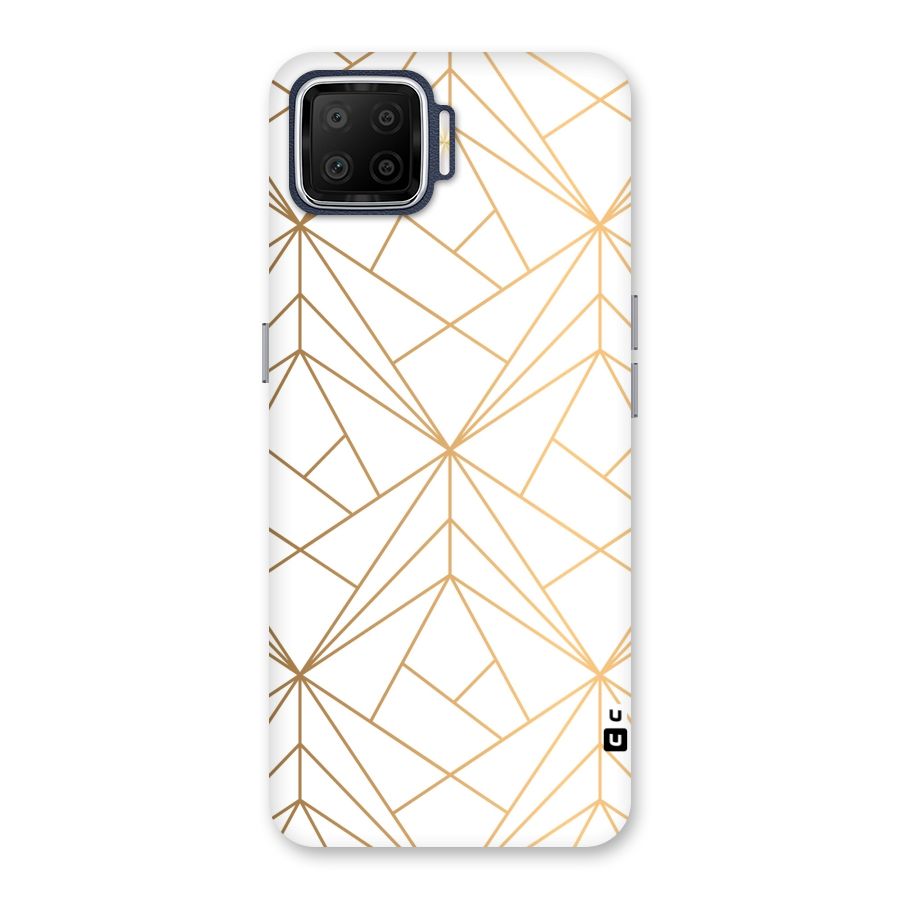 White Golden Zig Zag Back Case for Oppo F17