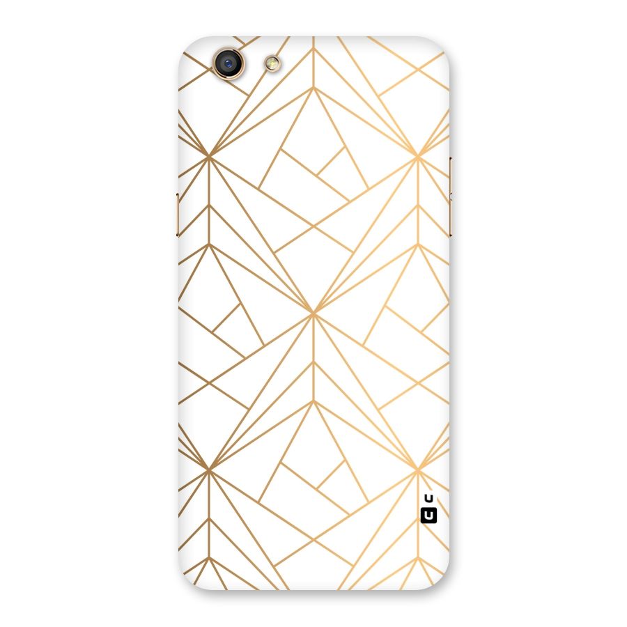White Golden Zig Zag Back Case for Oppo F3