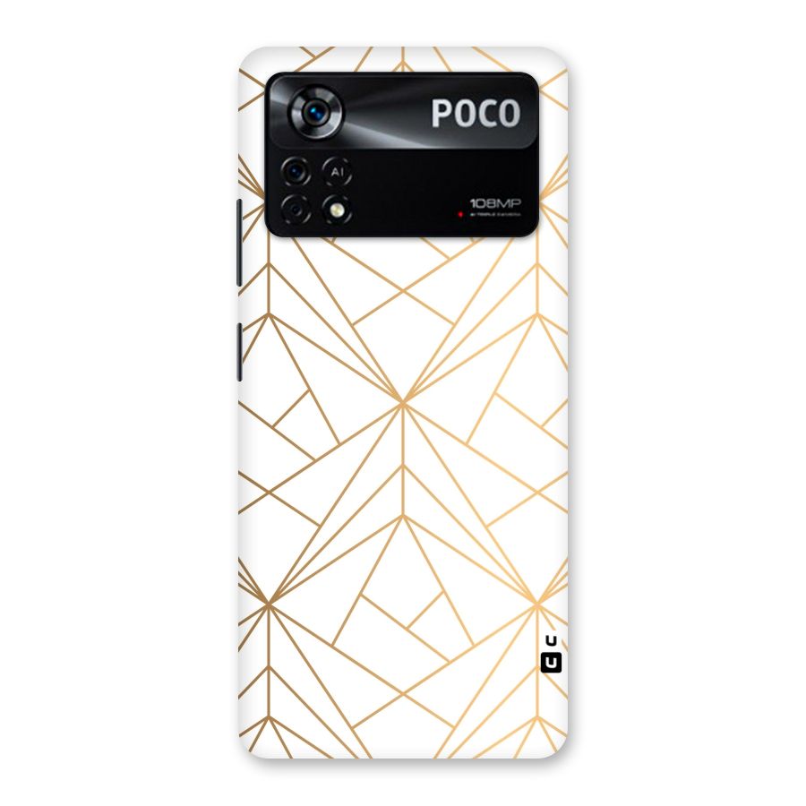 White Golden Zig Zag Back Case for Poco X4 Pro 5G