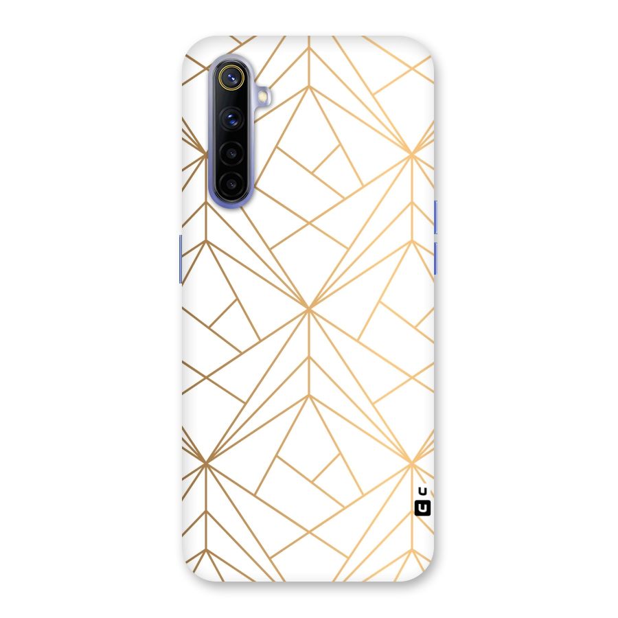 White Golden Zig Zag Back Case for Realme 6i