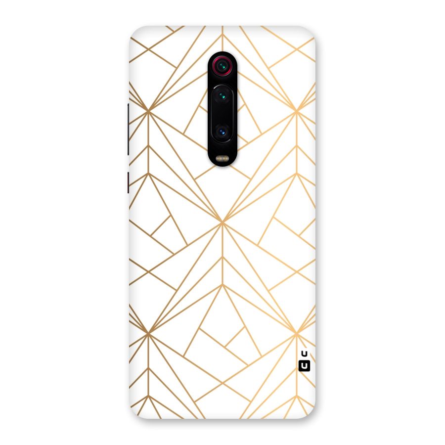 White Golden Zig Zag Back Case for Redmi K20
