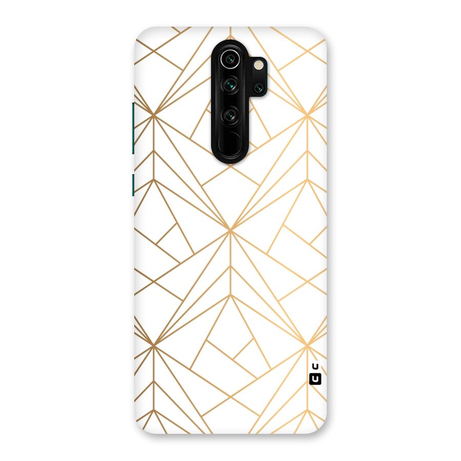 White Golden Zig Zag Back Case for Redmi Note 8 Pro