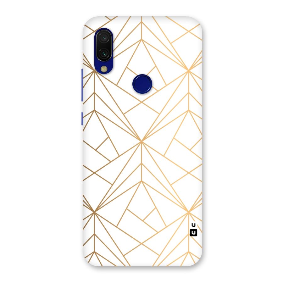 White Golden Zig Zag Back Case for Redmi Y3