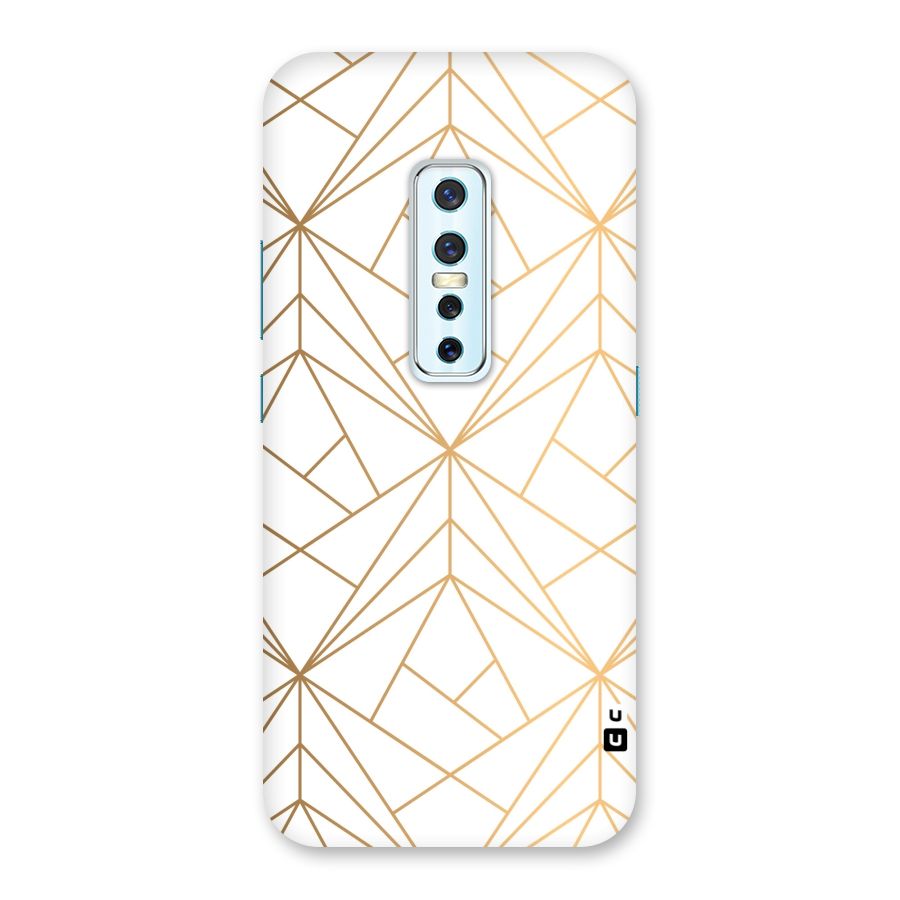 White Golden Zig Zag Back Case for Vivo V17 Pro