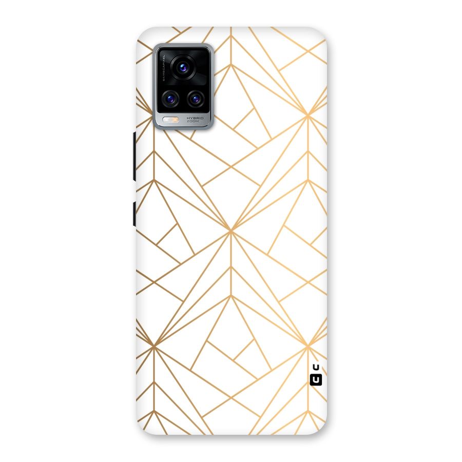 White Golden Zig Zag Back Case for Vivo V20 Pro