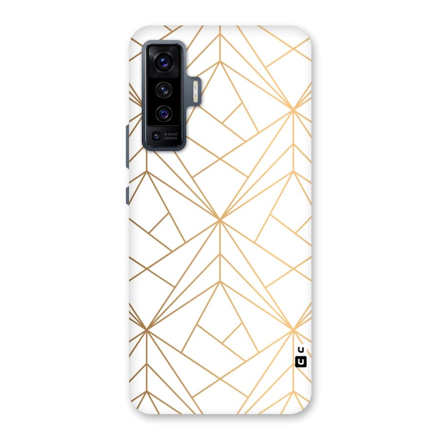 White Golden Zig Zag Back Case for Vivo X50