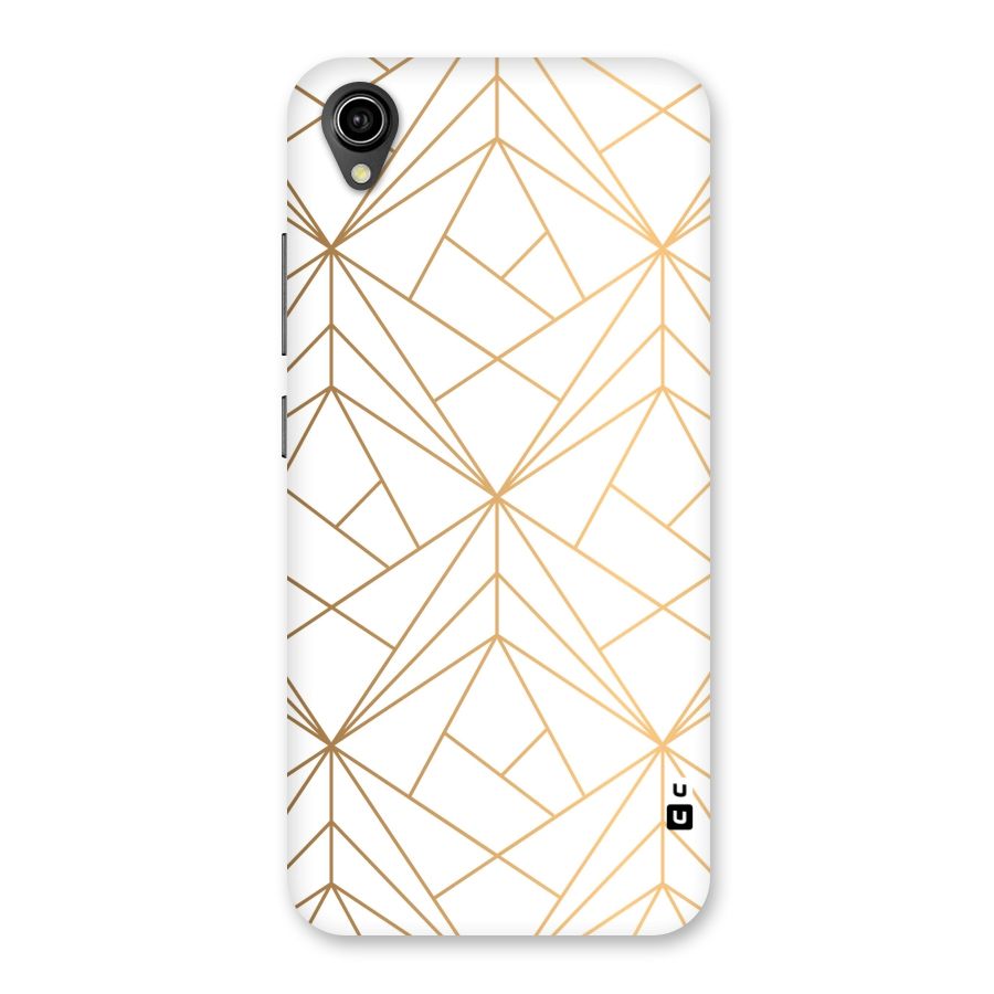 White Golden Zig Zag Back Case for Vivo Y90