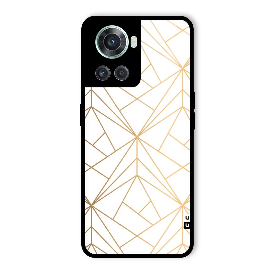White Golden Zig Zag Glass Back Case for OnePlus 10R