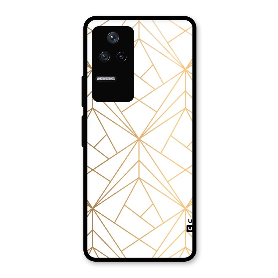 White Golden Zig Zag Glass Back Case for Poco F4 5G
