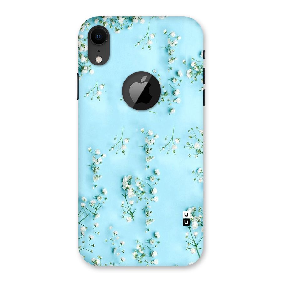 White Lily Design Back Case for iPhone XR Logo Cut