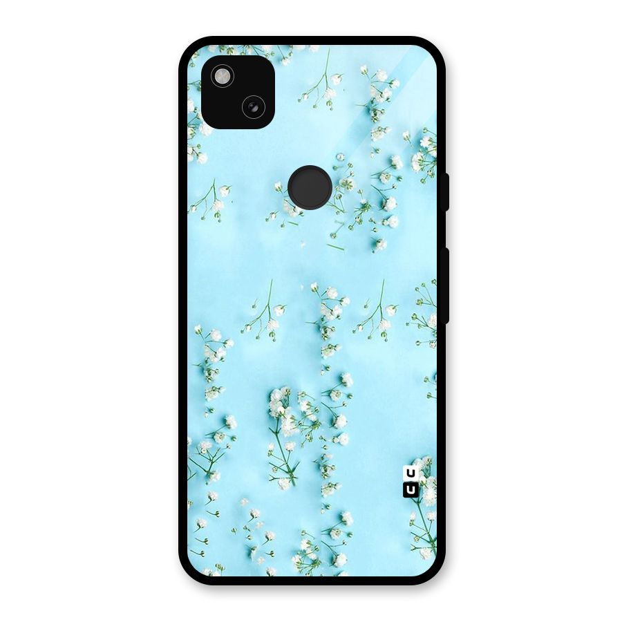 White Lily Design Glass Back Case for Google Pixel 4a