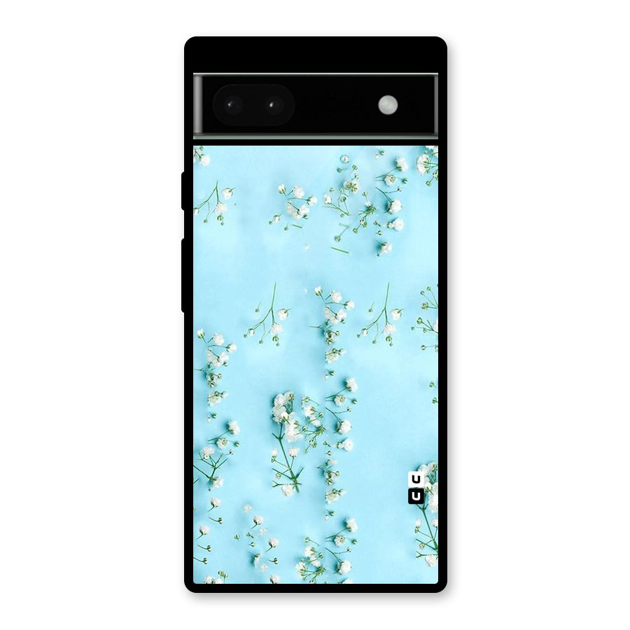 White Lily Design Glass Back Case for Google Pixel 6a