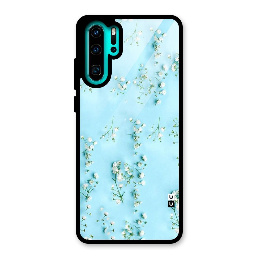 White Lily Design Glass Back Case for Huawei P30 Pro