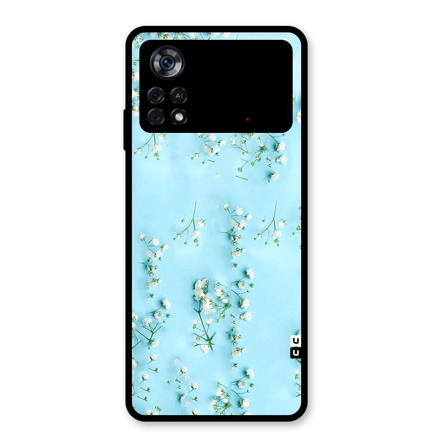 White Lily Design Glass Back Case for Poco X4 Pro 5G