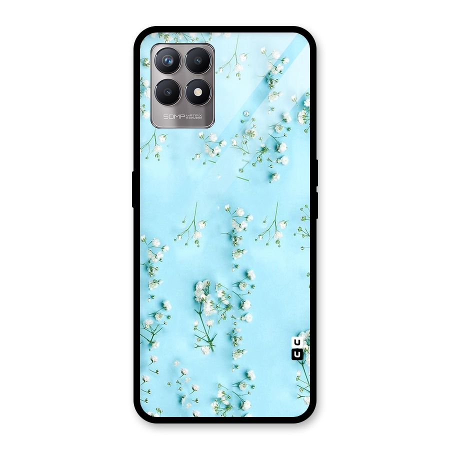 White Lily Design Glass Back Case for Realme Narzo 50