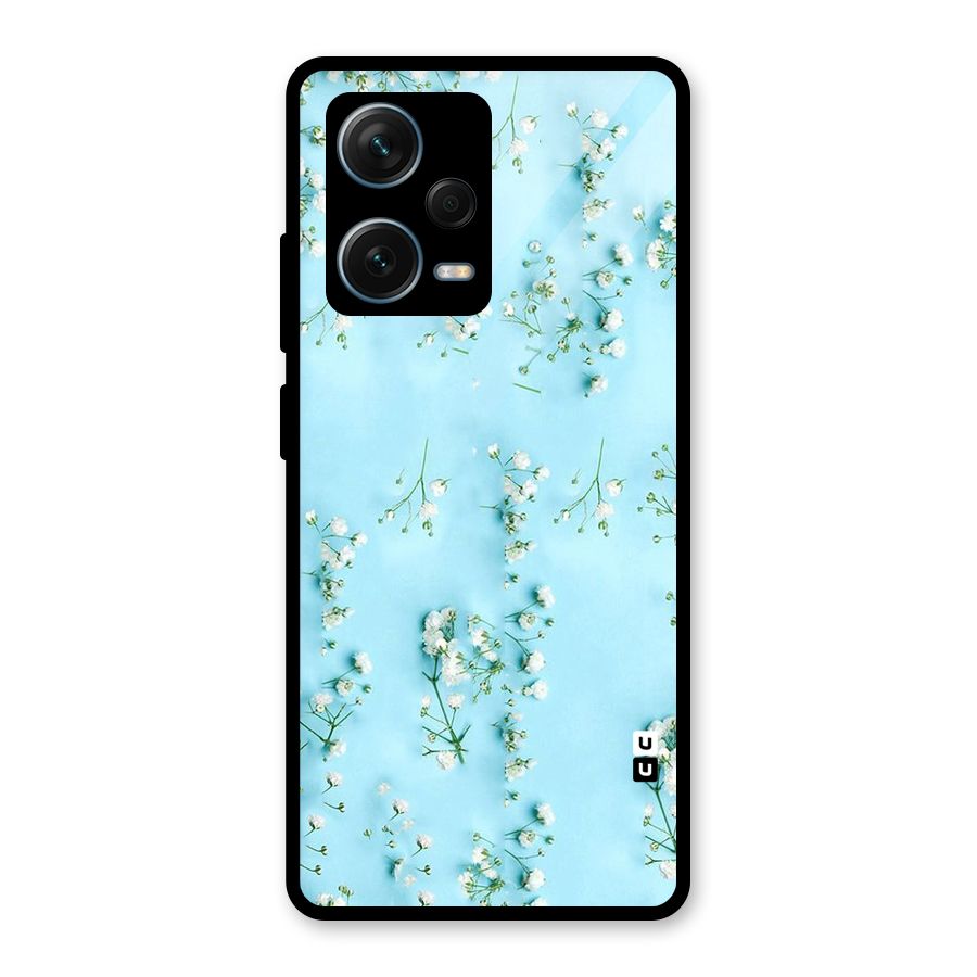 White Lily Design Glass Back Case for Redmi Note 12 Pro Plus 5G