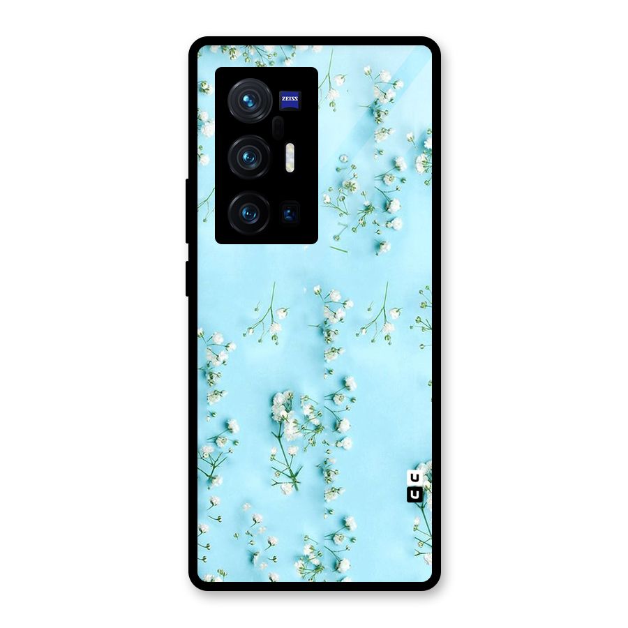 White Lily Design Glass Back Case for Vivo X70 Pro Plus