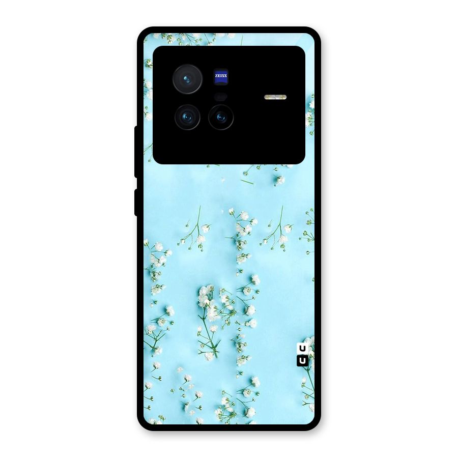 White Lily Design Glass Back Case for Vivo X80