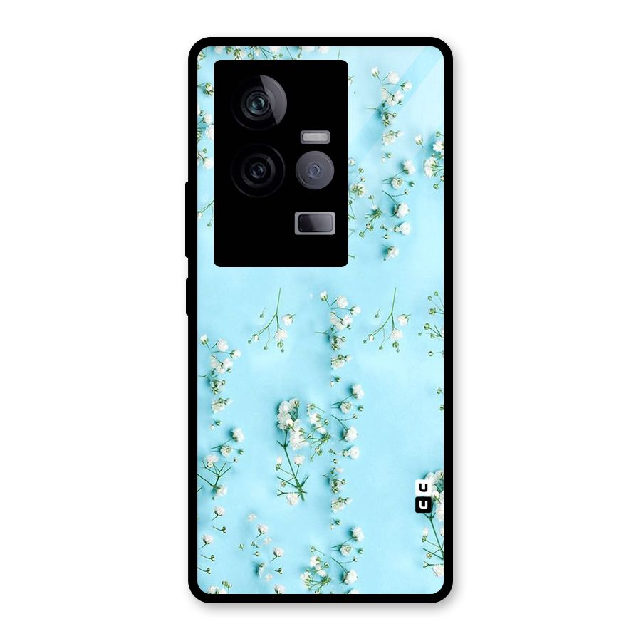 White Lily Design Glass Back Case for Vivo iQOO 11 5G