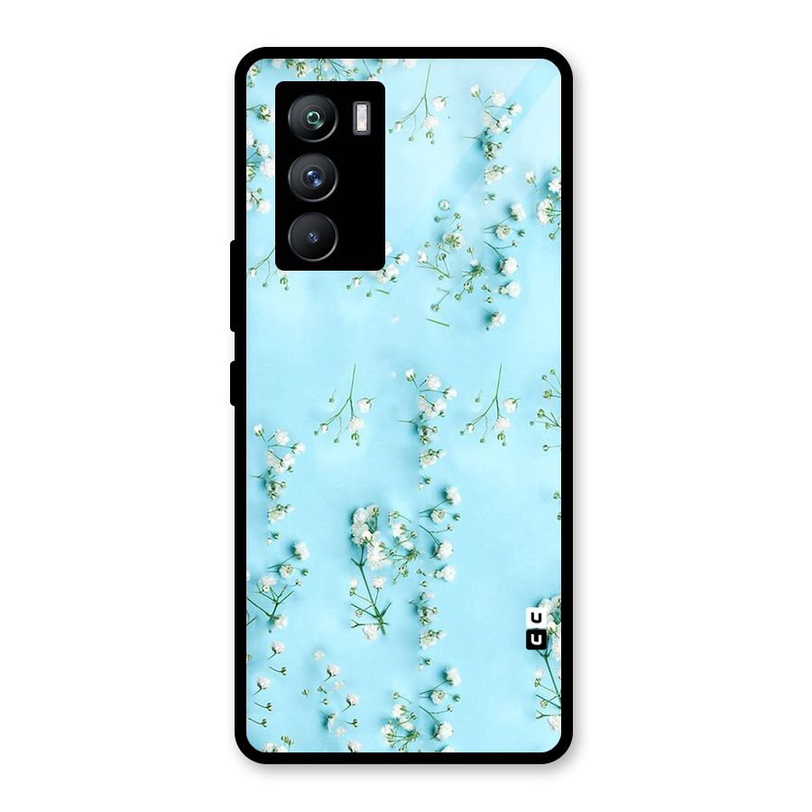 White Lily Design Glass Back Case for Vivo iQOO 9 SE