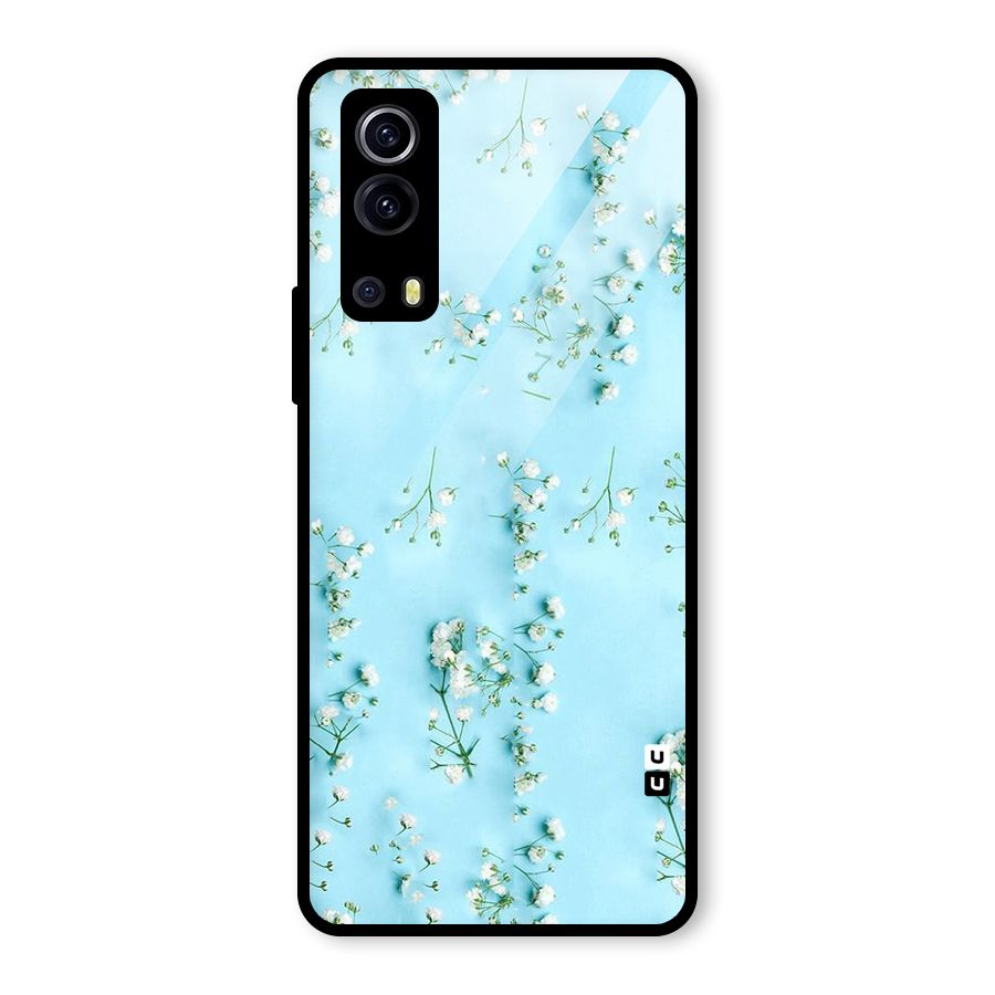 White Lily Design Glass Back Case for Vivo iQOO Z3