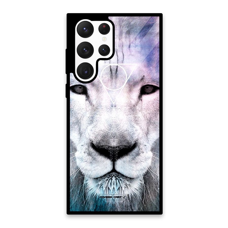 White Lion Glass Back Case for Galaxy S22 Ultra 5G