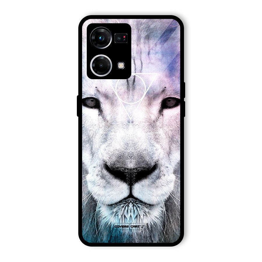 White Lion Glass Back Case for Oppo F21 Pro 4G